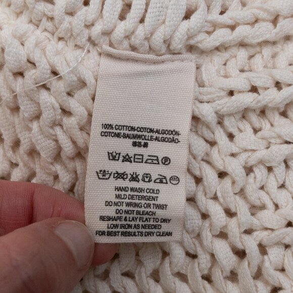 Free People Simply Sienna Cardigan Ivory Open Front Sweater Large - Picture 12 of 13